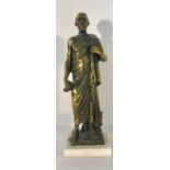 Bronze figure of a Greek gentleman, 22cms h.