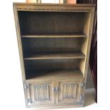 Old charm bookcase, doors to base, 153 h x 92 w x 31cms d.