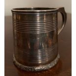 London silver tankard with reeded decoration 1831 prob by Jonathan Hayne