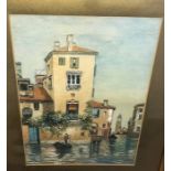 Framed watercolour painting of Venetian scene 35 x 25cms.