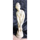 Reconstituted stone scantily clad female figure 64cms h.