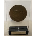 Bronze commemorative medal presented to Barnard Castle branch of the R A F A