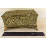 Heavy cast brass jewellery box.