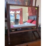 A 19thC oak dressing table mirror.
