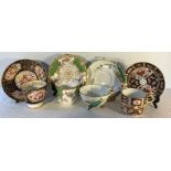 Four cups and saucers including Royal Crown Derby, Coalport etc.