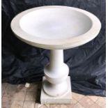 Reconstituted stone bird bath 71cms h.