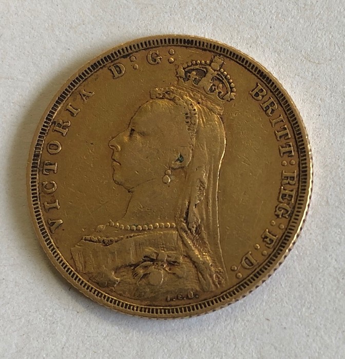 Victorian gold sovereign 1892.