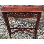 Mahogany hall table. 75.5 h x 79cms w.