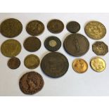 Sixteen various 18th and 19thC tokens.