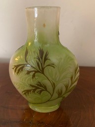 Galle cameo glass vase of flattened form 14 cm high