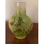 Galle cameo glass vase of flattened form 14 cm high