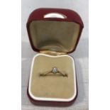 Diamond solitaire ring in 9ct gold, size approx I/J