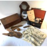 Liberty Foundations barometer/mirror, boot pull, mahogany candle box and Boots first aid box.