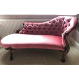 Nineteenth century mahogany framed chaise longue. 165 x 80cms