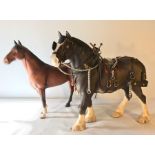 Beswick carthorse together with Beswick horse 'The Winner' 2421.
