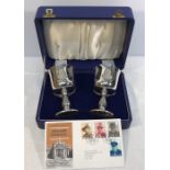 Churchill 1974 commemorative silver goblets limited edition 321 of 500 and first day cover.