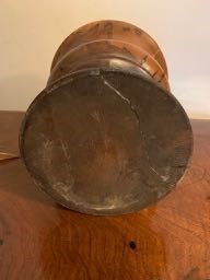 Superb 18thC lignum vitae wassail bowl in well used condition 17 cm diameter 18 cm high(screw from - Image 2 of 4