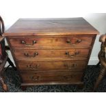 Mahogany chest of drawers. 80 w x 45 d x 80cms h.