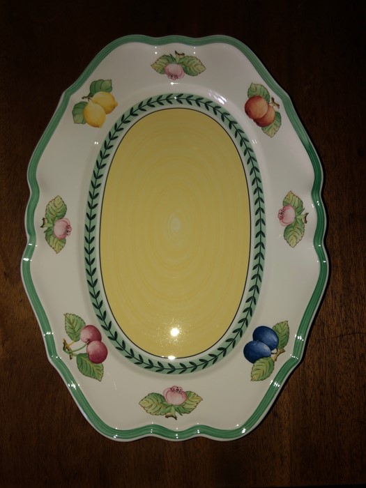 A large quantity of Villeroy & Boch french garden pattern tableware to include 4 pasta bowls, 2 soup