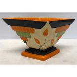 Myott & Son pottery flower vase, 8518, 27w x 15cms h, restoration to one side.
