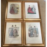 Framed French fashion prints from La Mode Illustrée 44 x 33cms