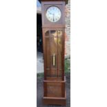 Oak longcase clock.