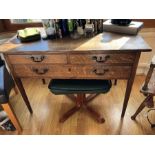 A 19thC oak dressing table, 105cms w x 57cms d x 72cms h