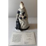 A Coalport Figurine Queens of England Figurine 'Victoria' No. 37 of 1000. Mint, boxed and unused