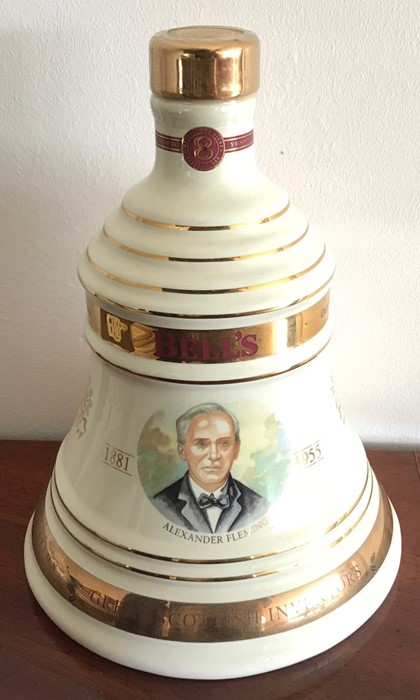 A sealed ceramic Bell Decanter, Alexander Fleming 1881-1955 2003 700ml