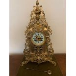 French brass mantel clock (winds and goes)