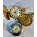 Three pocket watches to include full Hunter and Ingersoll.