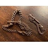 Two 9ct yellow gold watch chains