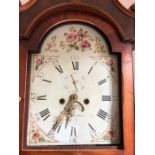 Oak longcase clock with painted face, no glass, Northgraves, Hull.