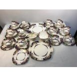 1920's floral patterned tea ware, 35 pieces, 1 large plate a/f