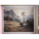 Oil on board landscape signed R. Parsons. the pseudonym of Australian artist Leon William Harrison