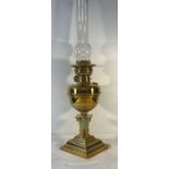 Victorian brass oil lamp.