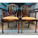 A pair of reproduction mahogany carver chairs.