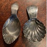 Two silver caddy spoons