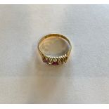 One 18ct gold ring with stone missing