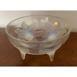 Good quality Lalique Lys glass bowl 24 cm diam