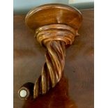 Well carved 19th c walnut rope twist bracket