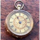 Ladies 18ct yellow gold pocket watch