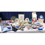 Silver Jubilee commemorative ceramics, tea towels, flags etc.