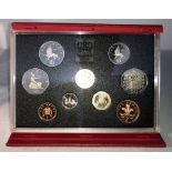 A Royal Mint United Kingdom Proof Coin Set, 1992, deluxe blue case, 1992/1993 dual dated EC fifty