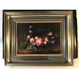 Royal Copenhagen painted porcelain plaque in gilt frame, J.L. Jensen, The Danish Summer.