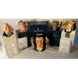 Royal Doulton, 5 Toby Jugs assorted. Excellent condition. All boxed and mint.