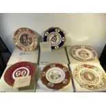 Six Caverswall decorative plates, Royal commemorative and battle of Britain etc.