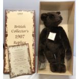 Steiff British Collectors 1907 Replica Teddy Bear, Ltd Edition 965 of 3000, Mint and boxes. 60cms