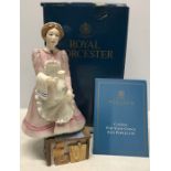 Royal Worcester porcelain figurine, Upstairs Downstairs The Chamber Maid, approx 23.5cms t with box.
