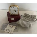 Wehrle Elba miniature mantle clock, unused retail boxed, approx 5 cms t.